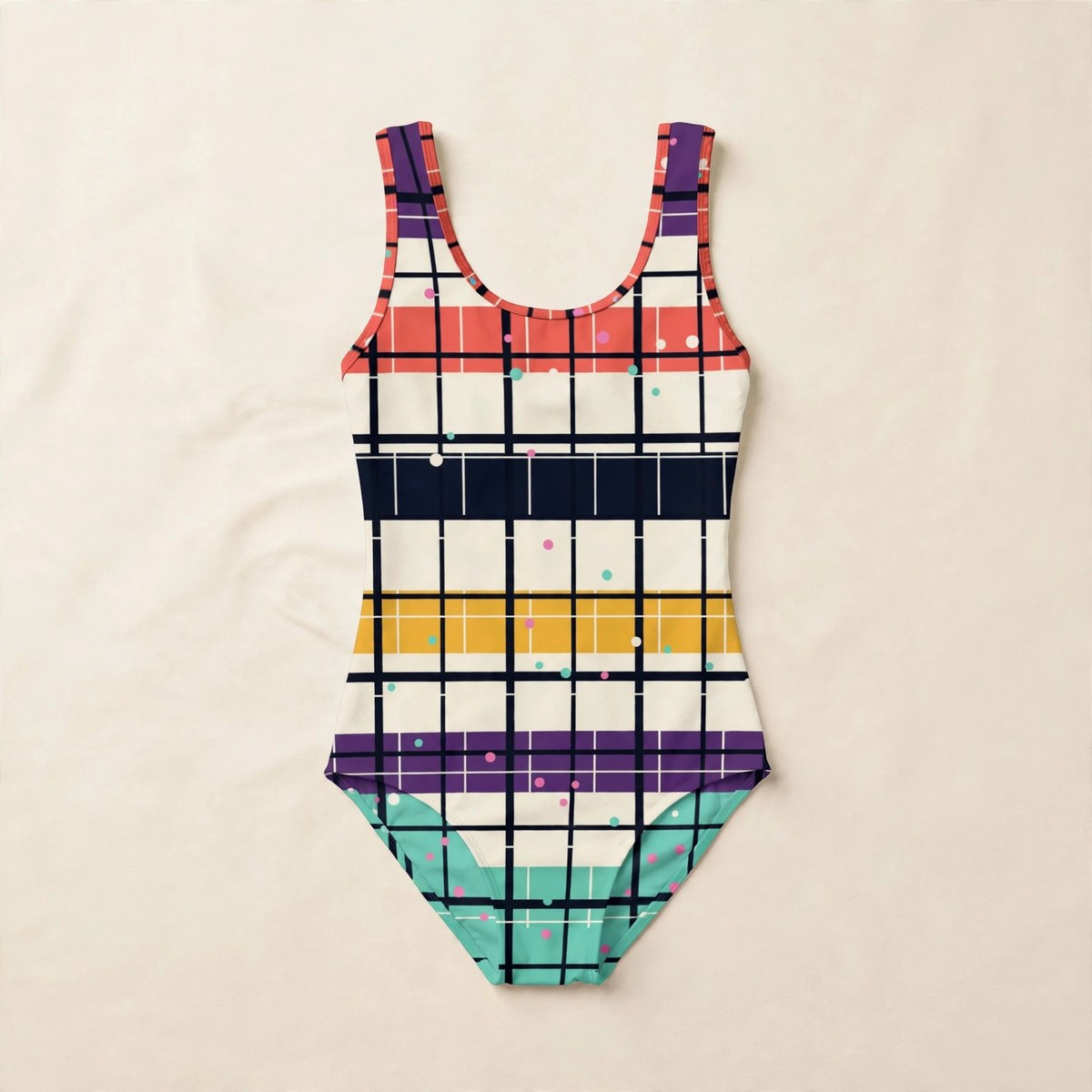 Zoitra Chromatic Check One-Piece Swimsuit — Swim & Resort from Zoitra Collective